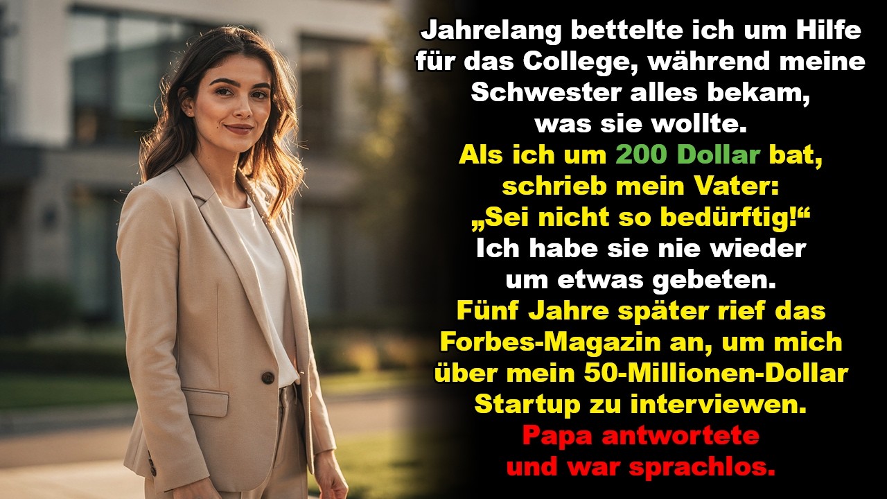 Jahrelang bettelte ich um Hilfe für das College, während meine Schwester alles bekam, was sie wollte