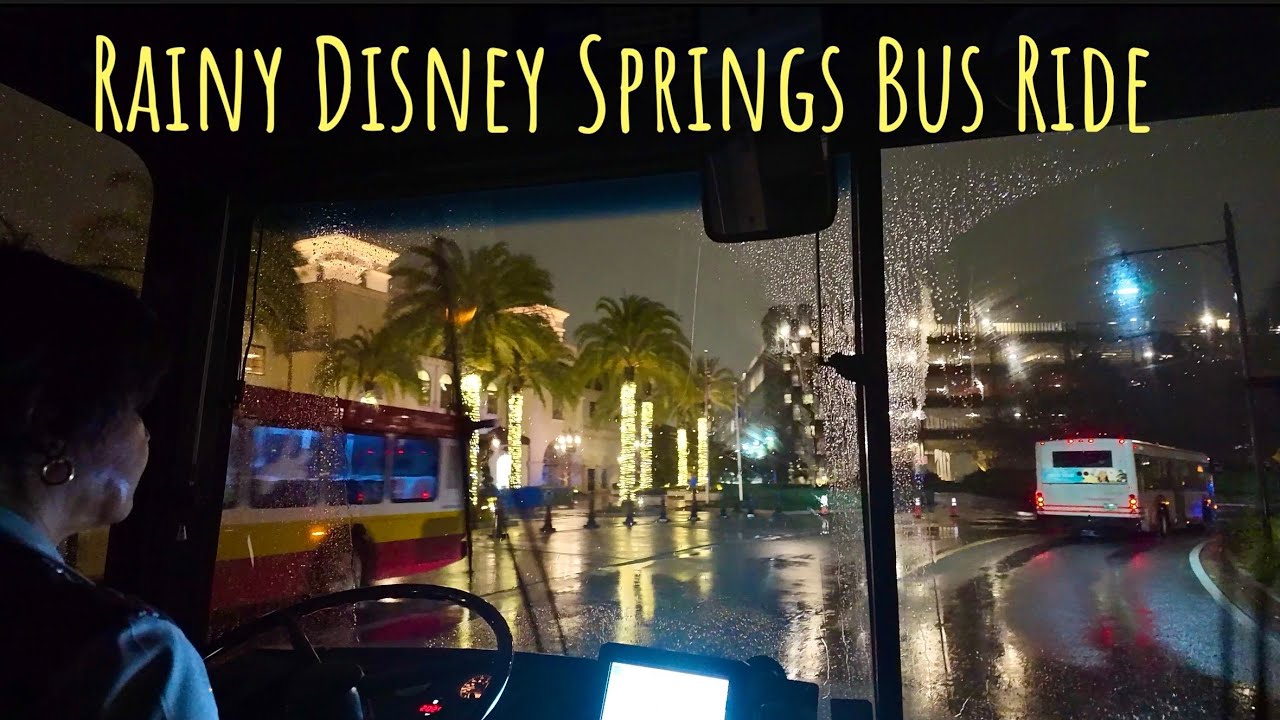Ride W/Me~ Disney Springs Rainy Night Bus Ride To Fort Wilderness & Contemporary Resorts & Back