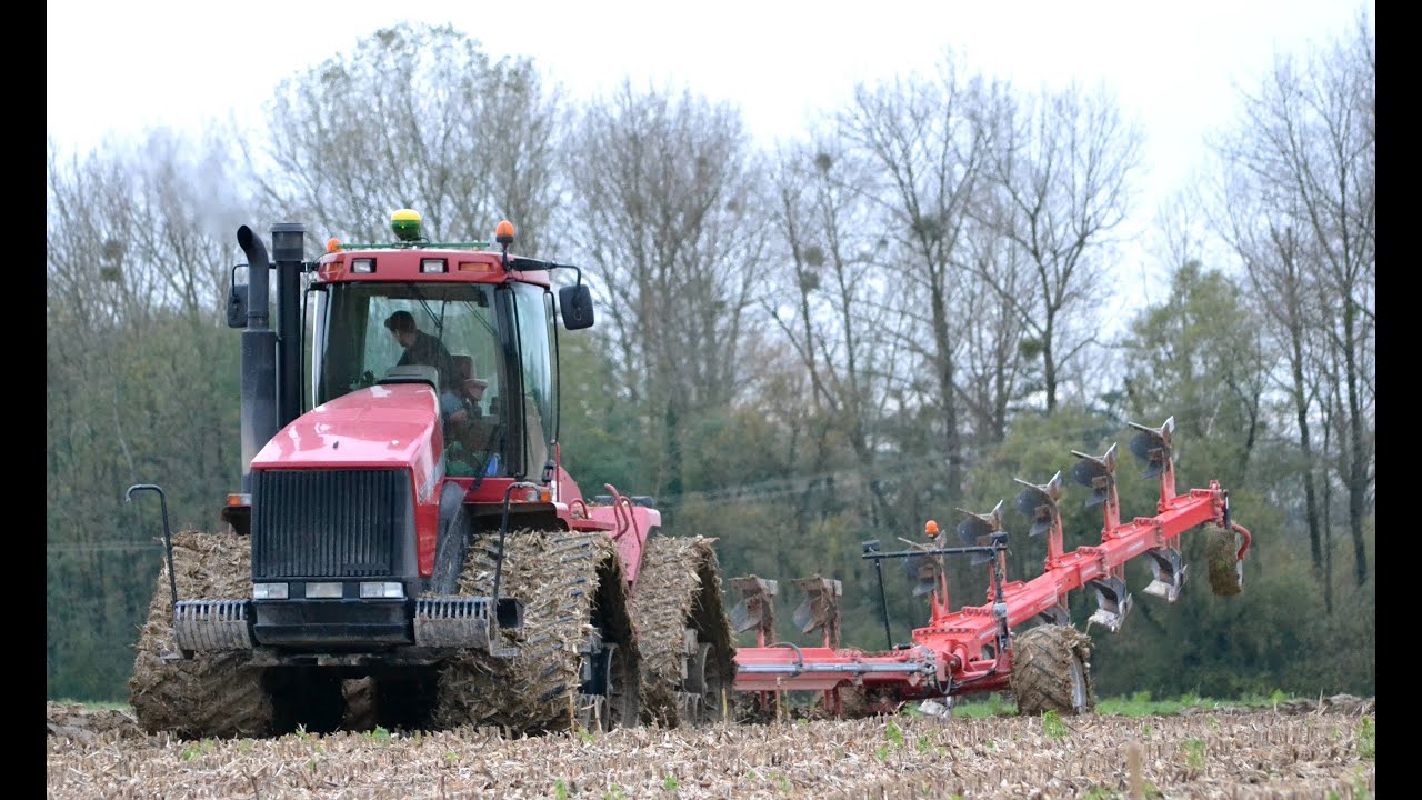 CASE QUATRAC STX 500 et charrue GREGOIRE BESSON 13 fers !! au labour d hiver dans la marne en 2013