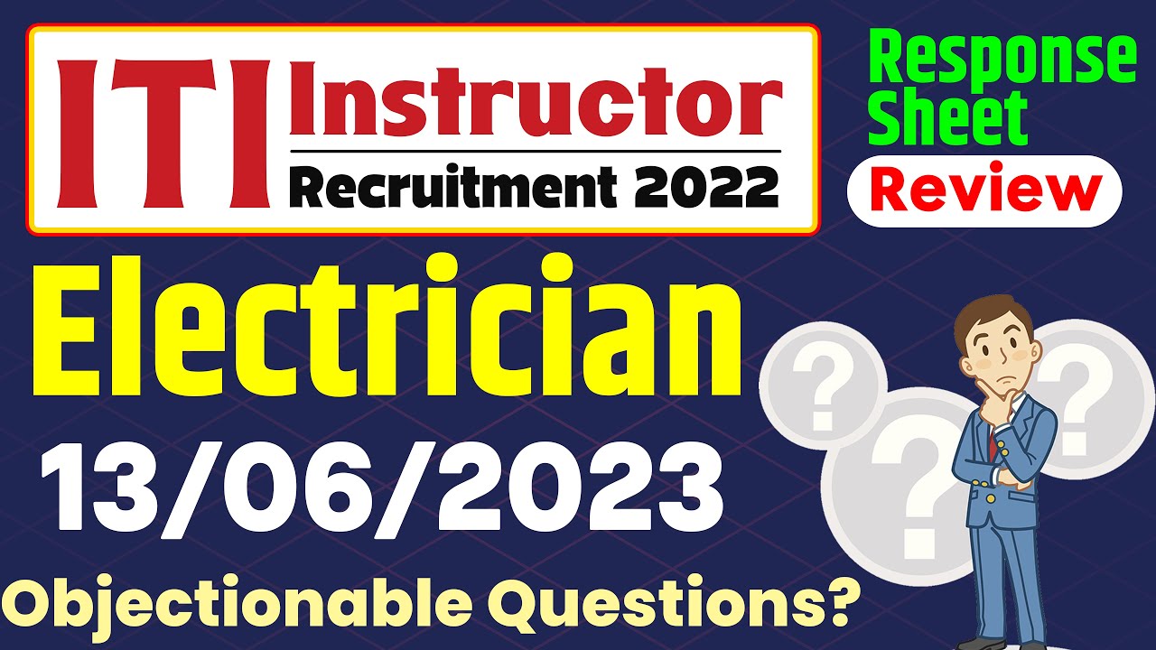 ITI Instructor CBT-2 Electrician 16 June 2023 Response Key Solution | Answer Key Previous Year MCQs