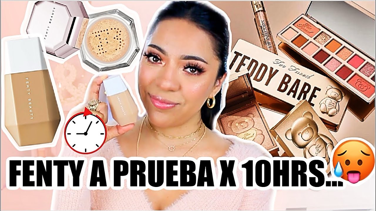 PROBANDO MAQUILLAJE FENTY BEAUTY Eaze Drop Skin Tint TOOFACED Teddy Bare it All ❤BeautybyNena