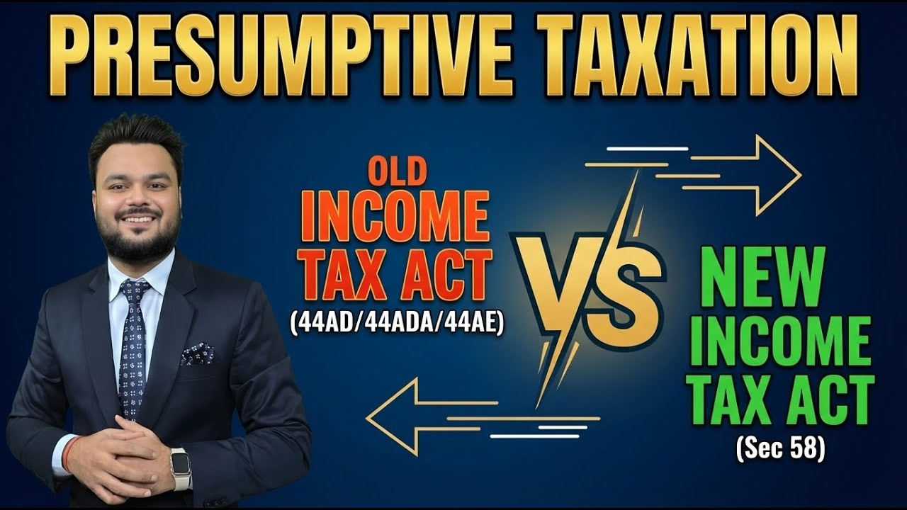 Presumptive Taxation Scheme | 44AD vs 44ADA vs 44AE | New Tax Act Section 58
