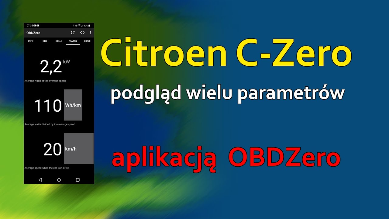 Citroen C-Zero i aplikacja OBDZero alternatywa dla aplikacji CanION