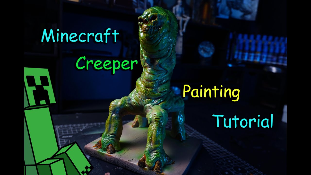 Minecraft Creeper Painting Tutorial: Step-by-Step Acrylic Art Process by Alien Lab | Army Painter