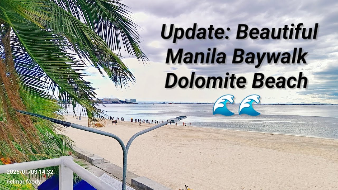 Walking Manila Baywalk dolomite beach 🌊🏖 #manila #dolomite # Baywalk #beach 