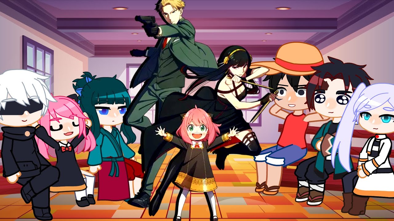 Fandoms React To Anya's Family | Gacha Club | Gacha React | Gojo, Maomao, Luffy, Tanjiro, Frieren