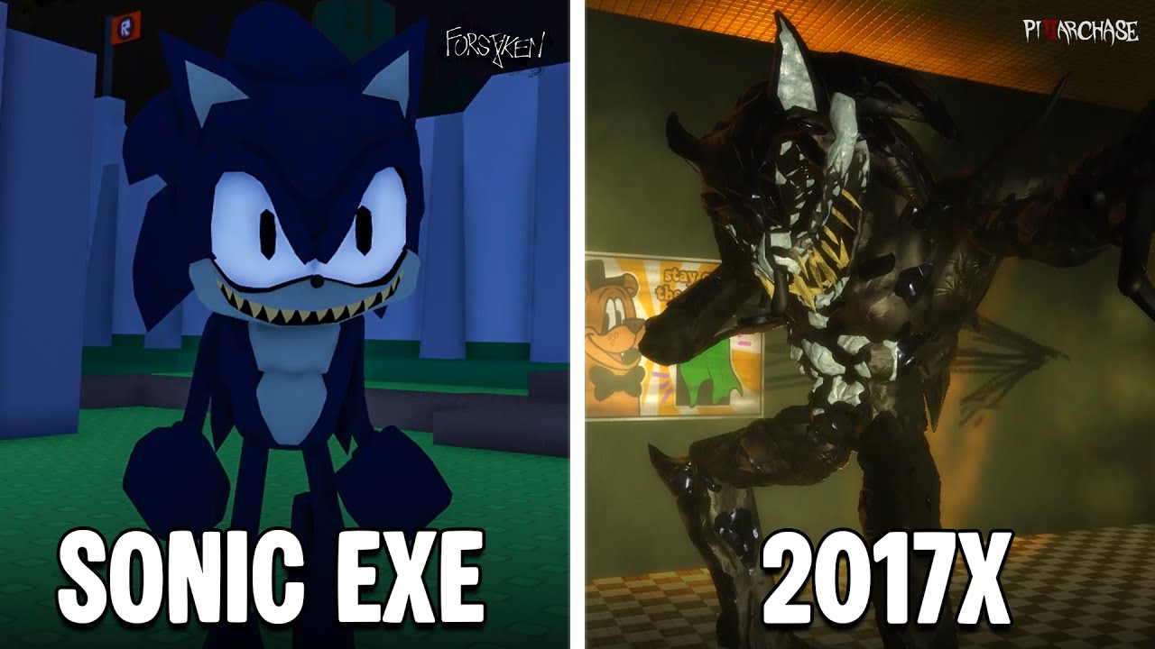 Pillar Chase 2 vs Forsaken Sonic Exe & EXE 2017X Skin Gameplay