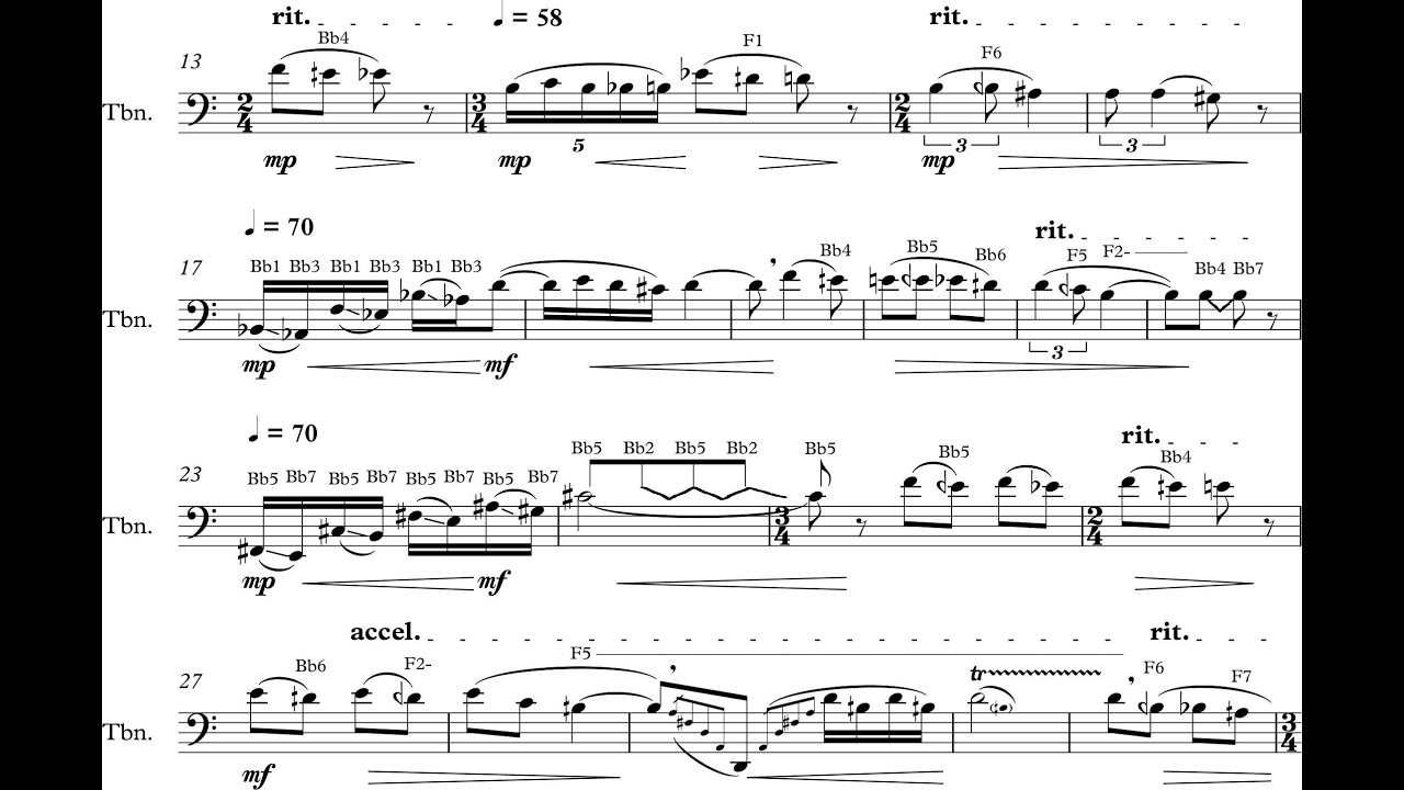 Spiros Mazis - Transmission from Proxima B for Trombone and Electronic, Op. 122 (2017) [Score-Video]