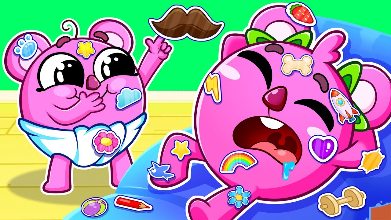 Stickers Song 🎵 Stickers Everywhere!🦋🍓🌟 Funny Kids Songs 😻🐨
