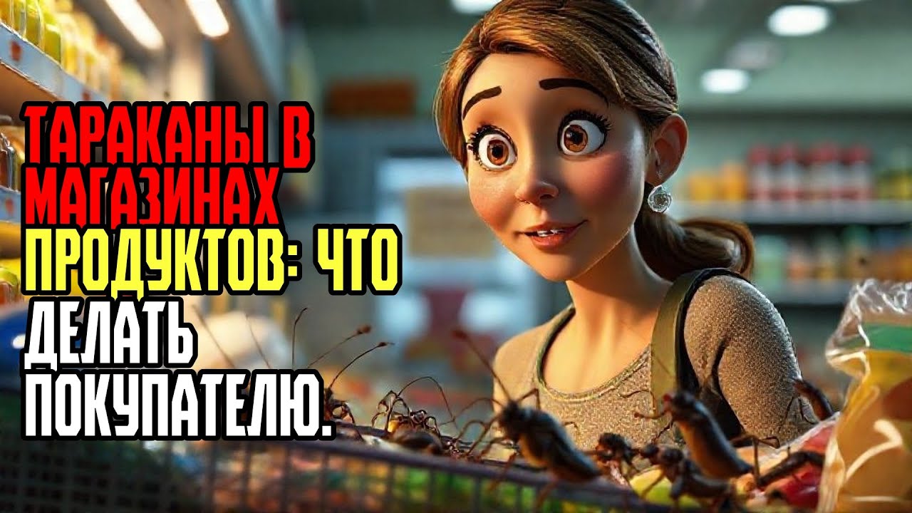 ТАРАКАНЫ В МАГАЗИНАХ ПРОДУКТОВ ЧТО ДЕЛАТЬ ПОКУПАТЕЛЮ!