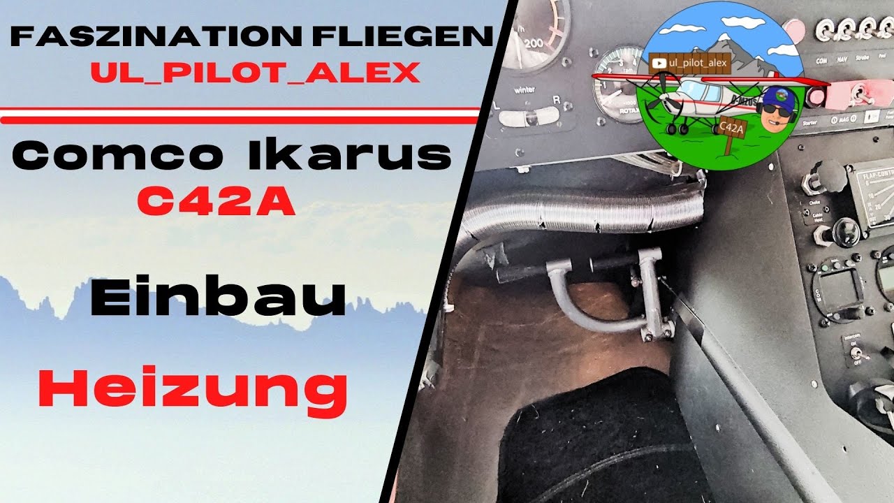 Comco Ikarus C42 Heizungsrohr Montage Einbau Heizung. Ultraleichtflugzeug fit für den Winter