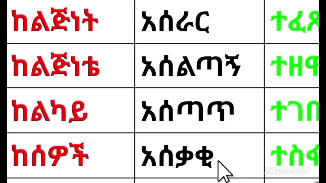 የአማርኛ ቃላቶች ለጀማሪዎች የሚሆን ነው +251 921 55 75 22 ደውሉ ተማሩ።#amharic #school #words 