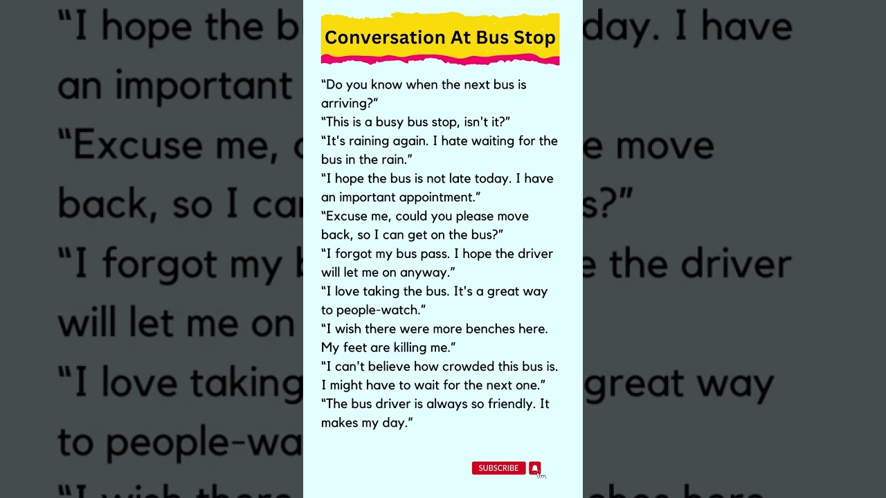 Conversation At Bus Stop |  Everyday Sentences At Bus Stop