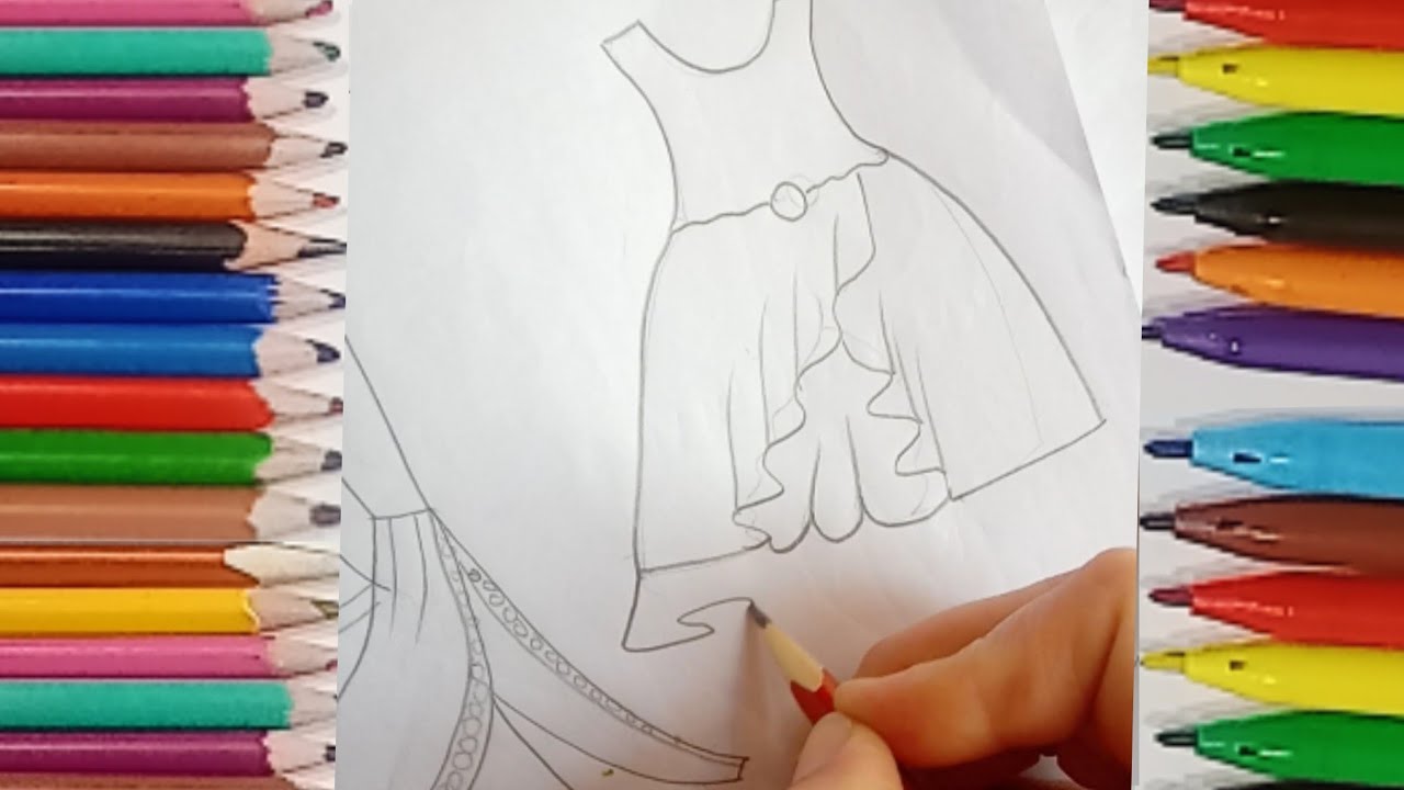 how to draw a princess dress 