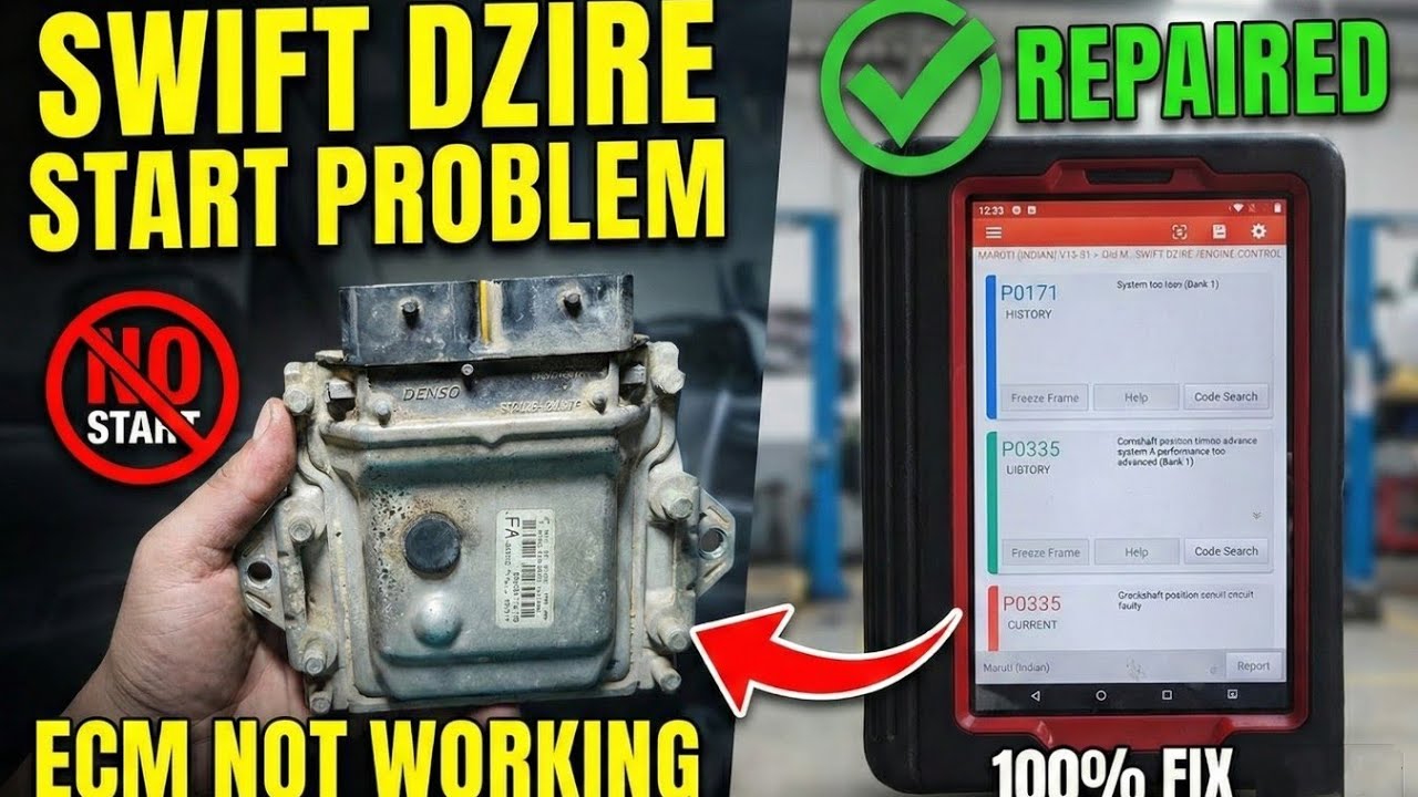 Swift petrol long cranking steering not working RPM not working DTC p0335 ✅#automobile 