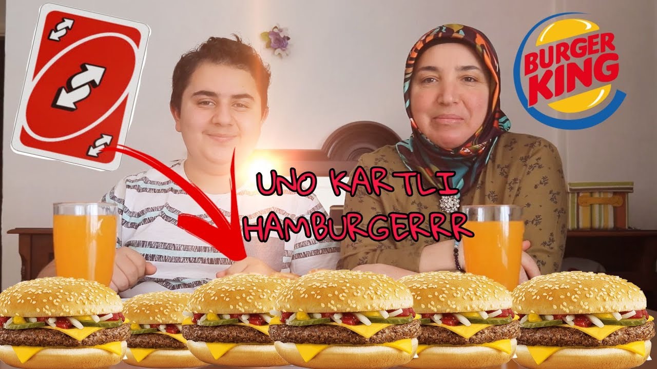 UNO KARTLI HAMBURGER YEME KAPIŞMASI-KİM PES EDECEK (LEZİZ VİDEO)