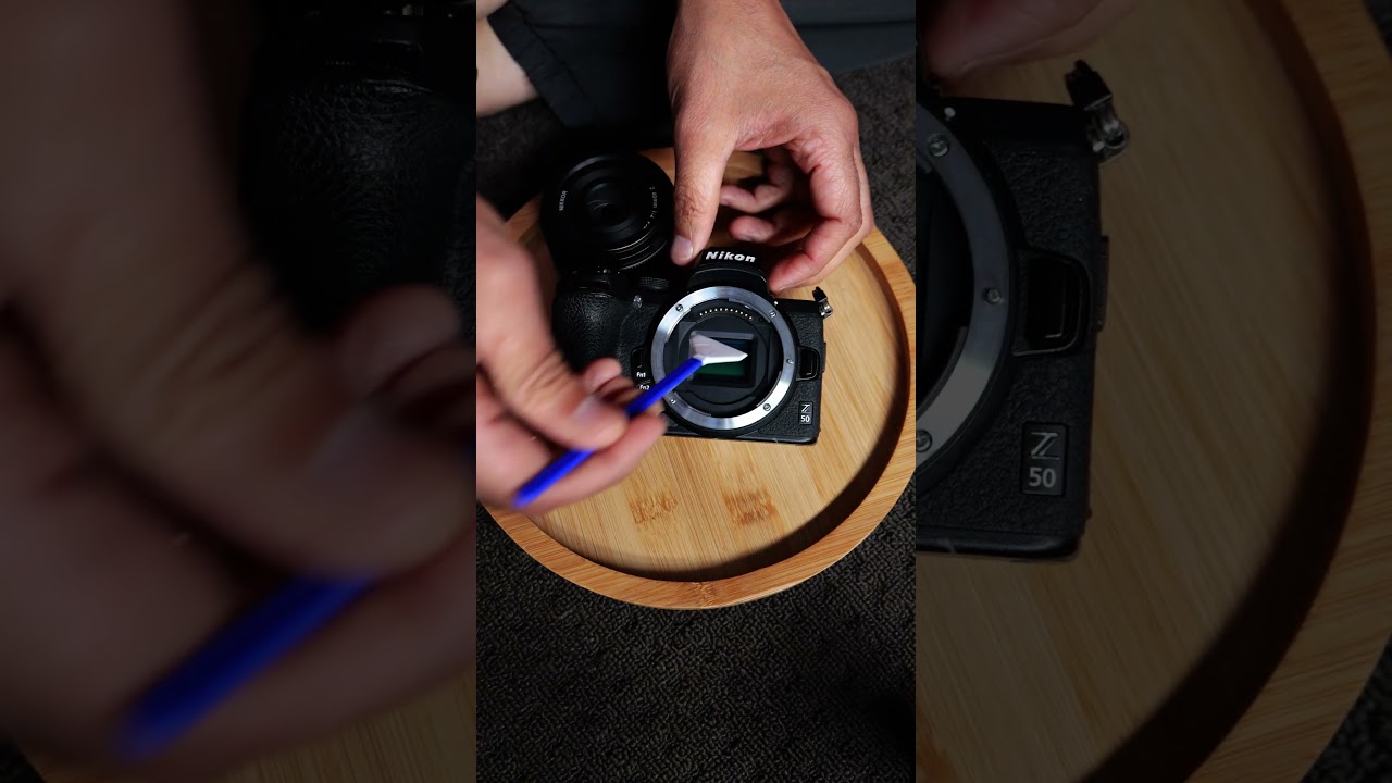 Cleaning your Nikon Z50 camera sensor with the swab | 📷 | Nikon Z | Sensor | APSC | #shorts