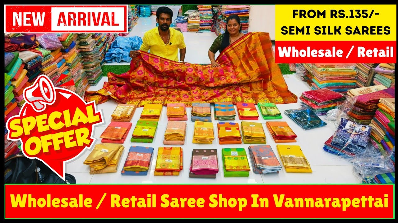 💥 Offer Rs.135/- ✅ Semi Silk Sarees Available 💥 Sri Sai Textiles Vannarapettai Sarees | Vijay Balaji