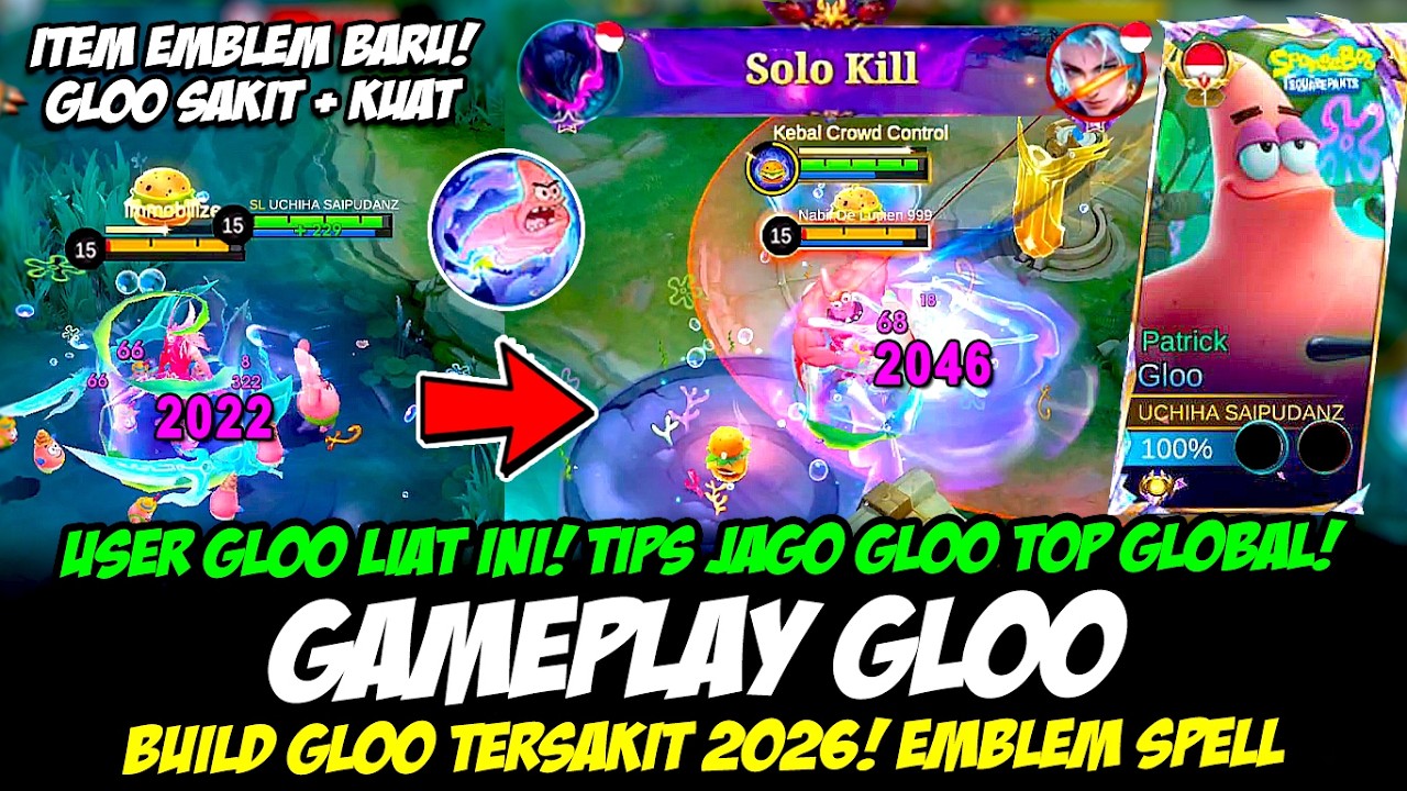 TIPS MAIN GLOO TERBARU❗COMBO GLOO SAKIT + KUAT DI LANE❗BUILD GLOO TERSAKIT 2026❗GLOO TOP GLOBAL