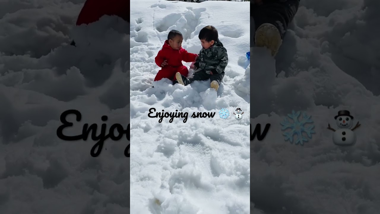 Playing in snow #swat #kalam #enjoy #cute #friendship #winter #holiday #kamil#shortsvideo #viral
