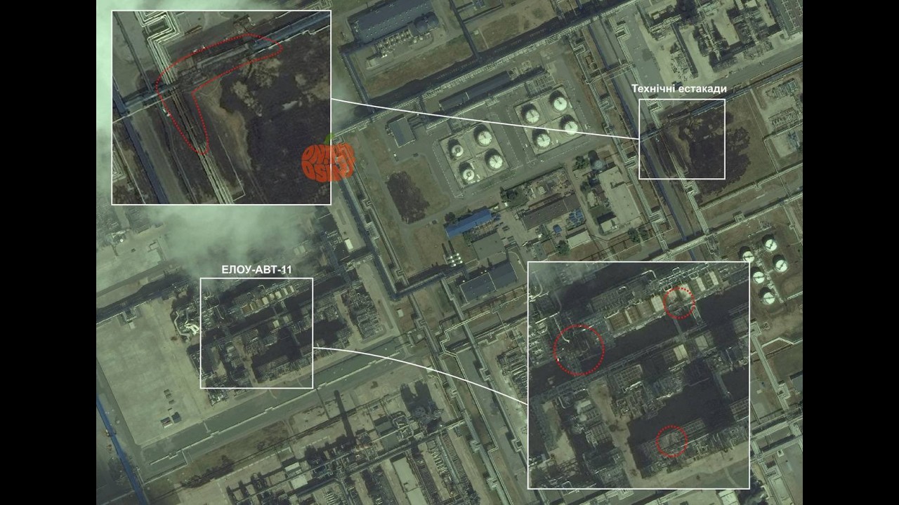 Satellite Imagery of Omsk Oil Refinery Damage, Borisoglebsk Air Base Damage and Saratov Refinery