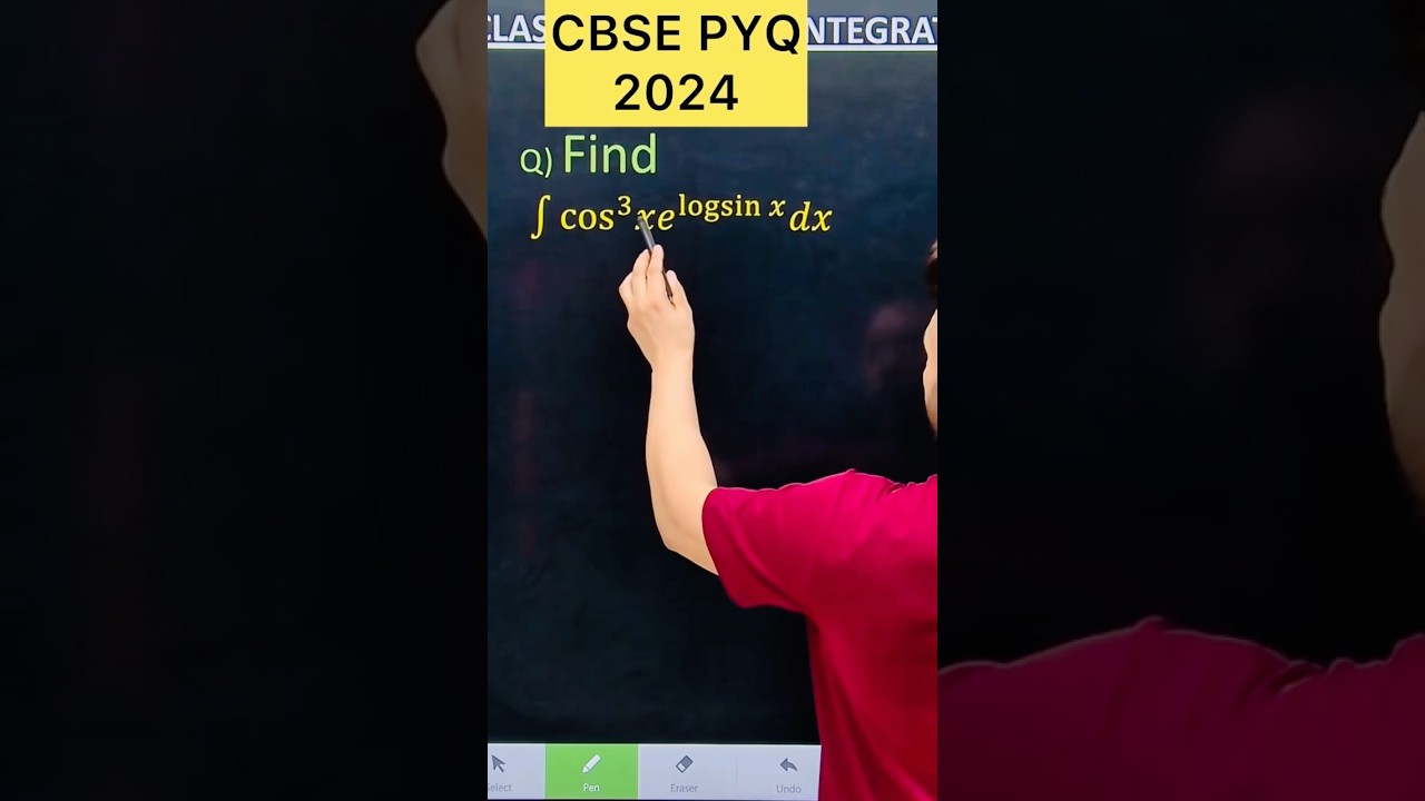Q) Integration &int; cos^3 (x) e^log(sin x ) dx  #class12 #cbse #maths  #cbse2026 #maths #integration