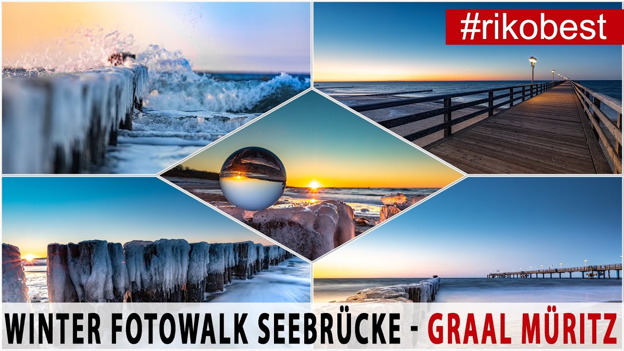 Fotowalk Ostsee Fotografieren bei -8 Grad im Winter ❄️ - ❄️Seebrücke Graal Müritz im Sonnenuntergang