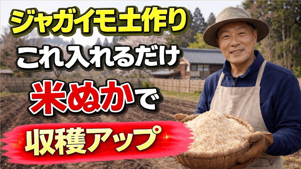 【 99％の家庭菜園が知らない 】ジャガイモ土作りで入れるべきもの【石灰・堆肥・米ぬか】これだけで収穫量が変わります 【家庭菜園】 【じゃがいも栽培】 【有機栽培】