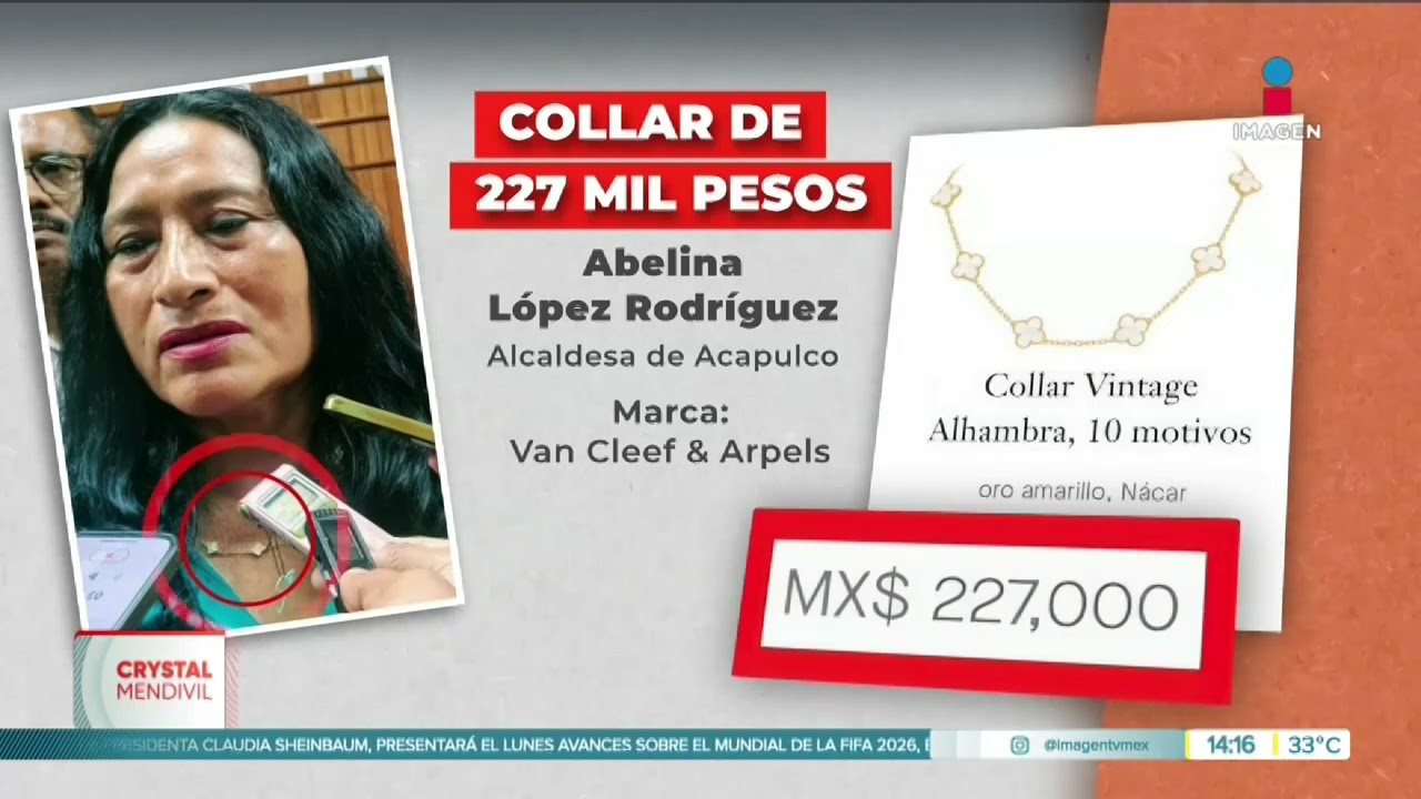 &iquest;Es de acero el controversial collar de la alcaldesa de Acapulco? | Noticias con Crystal Mendivil