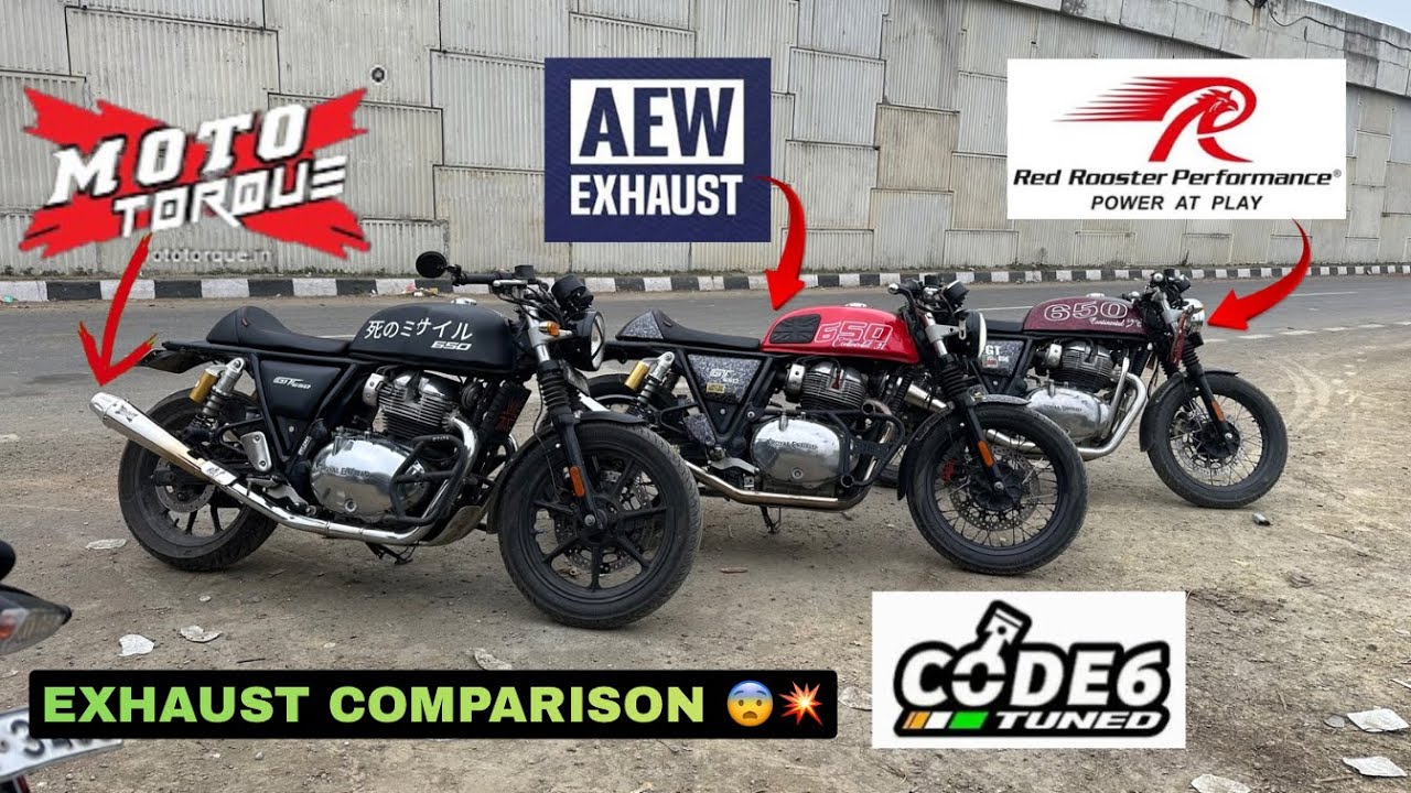 RED ROOSTER EXHAUST VS Moto Torque 💥AEW 101 SOUND COMPARISION | CODE6 TUNED CONTINENTAL GT650