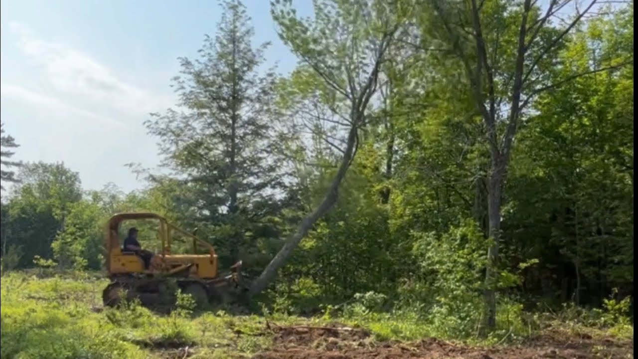Clearing land with John Deere 450b bulldozer