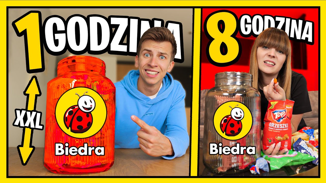 KTO SZYBCIEJ ZJE SŁOIK XXL SŁODYCZY Z BIEDRONKI WYGRYWA! ◉_◉