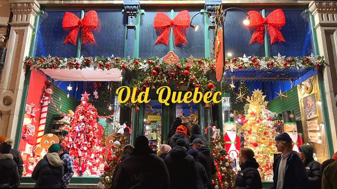 [4K]🇨🇦Старый Рождественский базар Квебека🎄🎀Сказочный Пти-Шамплен и Королевская площадь/декабрь.2023