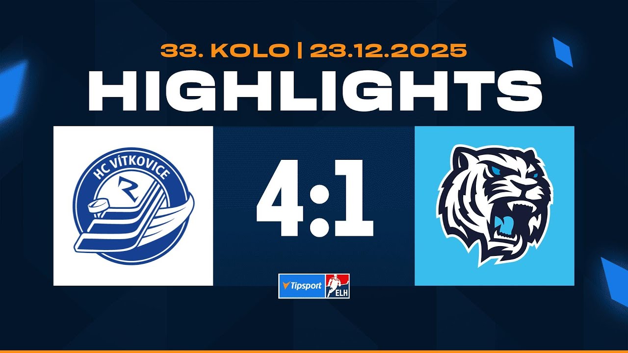 Highlights | HC V&iacute;tkovice Ridera vs. B&iacute;l&iacute; Tygři Liberec 4:1 | 23.12.2025