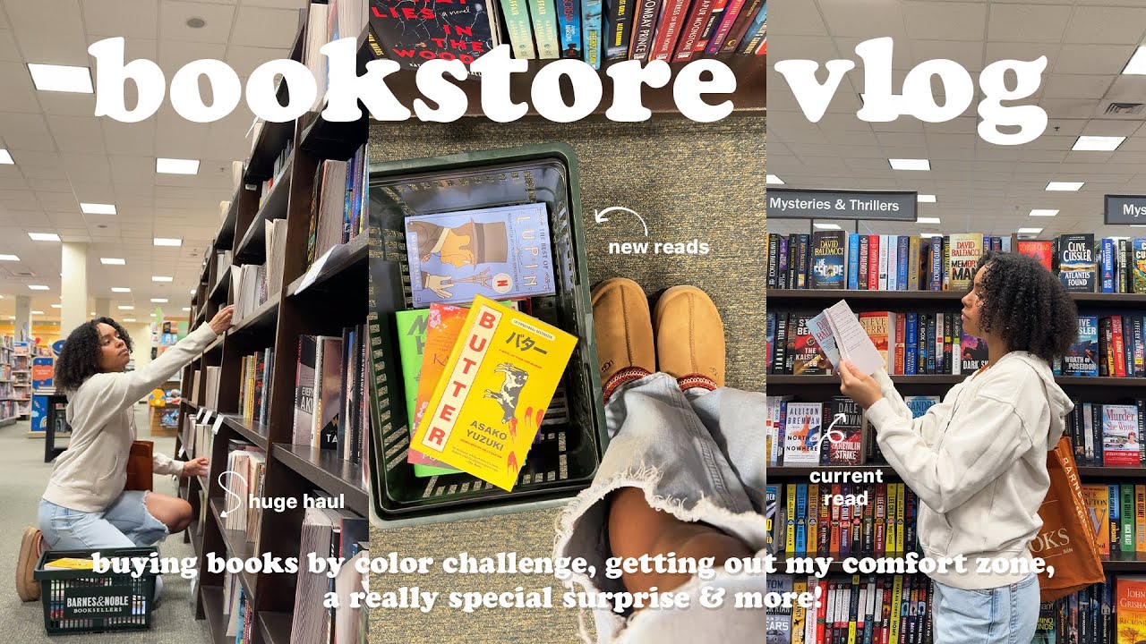 *cozy* bookstore vlog 🧸 🌈 ✨buying a book for every color of the rainbow at Barnes + HUGE book haul!