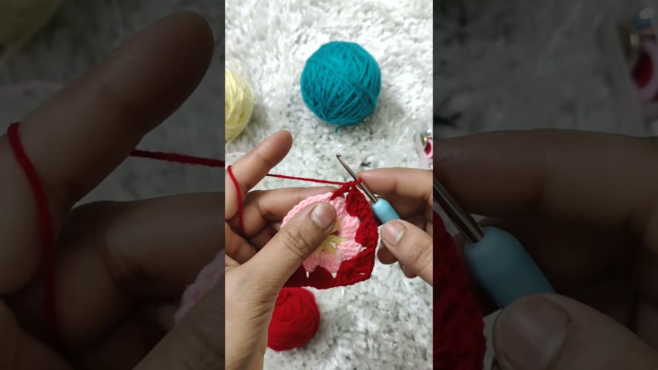 Very Easy Crochet Four Colour Square Pattern Tutorial 😍 Kunuz Kitchen & Art is live ❤️