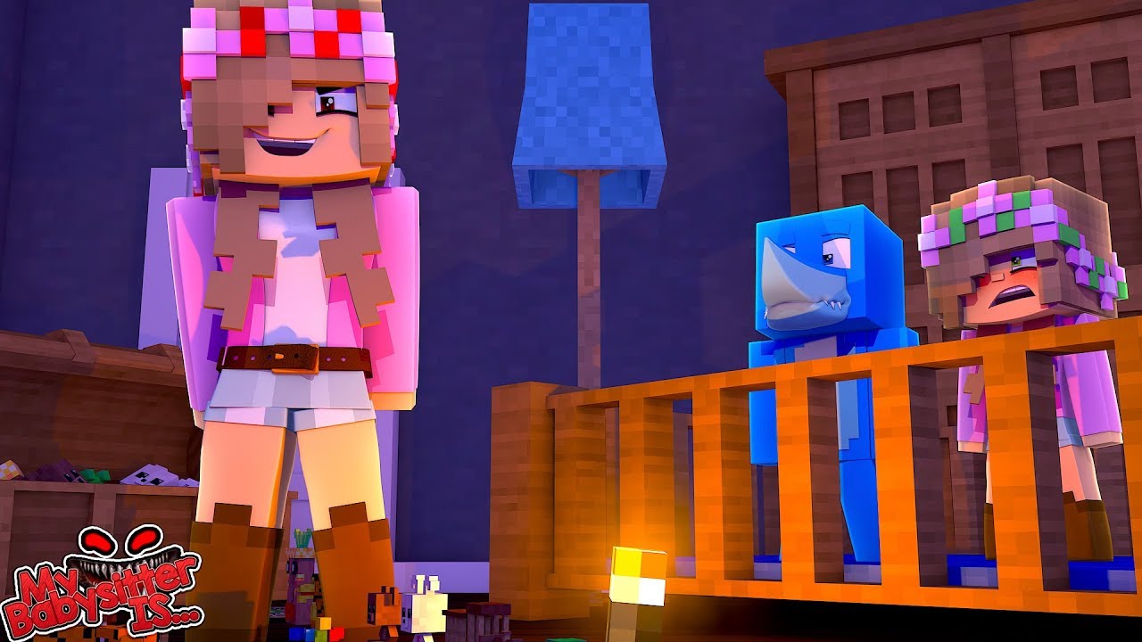 MY BABYSITTER IS..... EVIL LITTLE KELLY minecraft w/ Sharky and Little Kelly