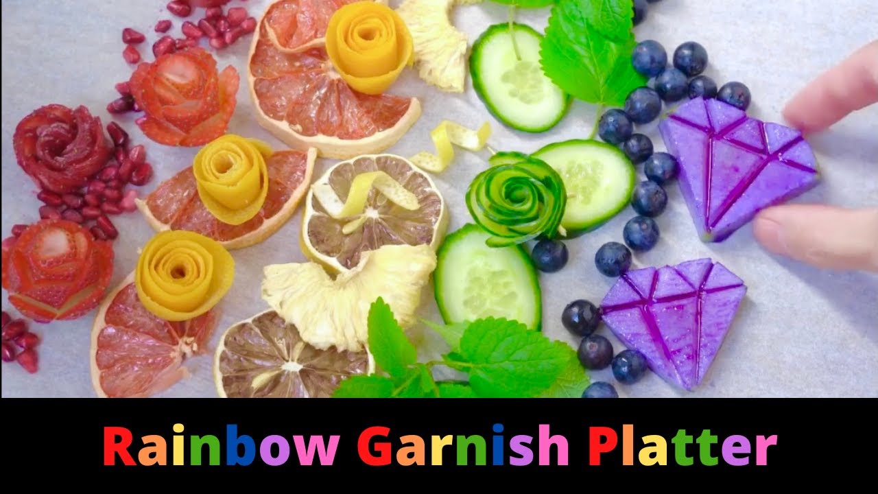 Rainbow Cocktail Garnish Platter