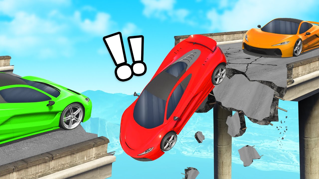 GTA 5 1v1 Race VS My Friends on a Broken Bridge!