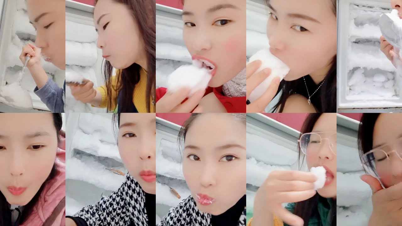 Red Freezer Ice Eating