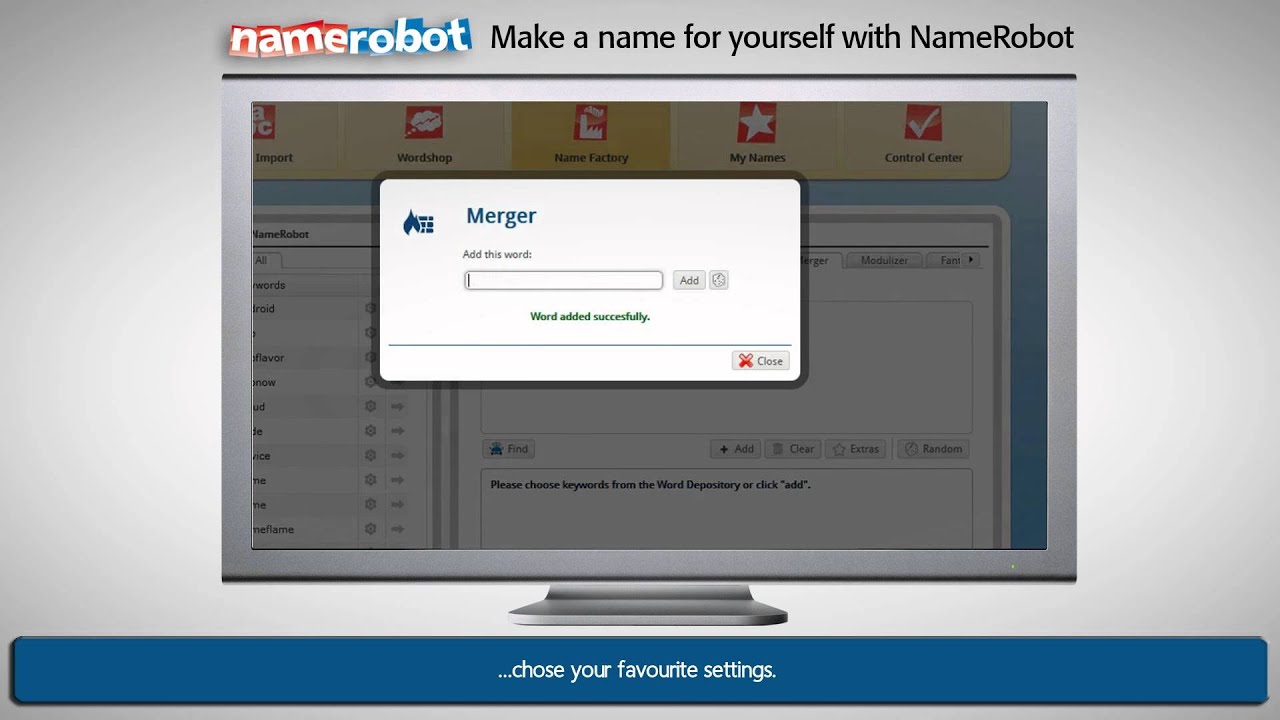 Naming new things: find new company names and product names