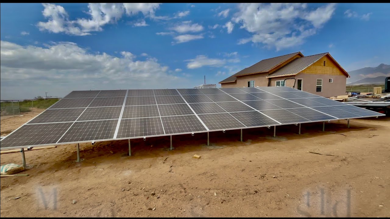 BUILDING A COUNTRY STYLE HOME IN THE DESERT PART 4.  INSTALL SOLAR POWER AND 3 CAR GARAGE