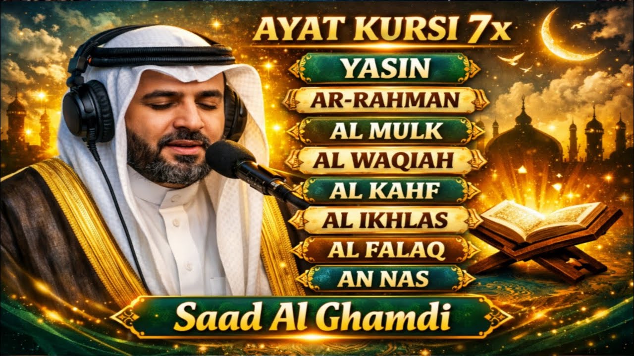 PEMBUKA PINTU REZEKI & PENENANG HATI | Ayat Kursi 7x, Yasin, Al-Mulk – Saad Al Ghamdi