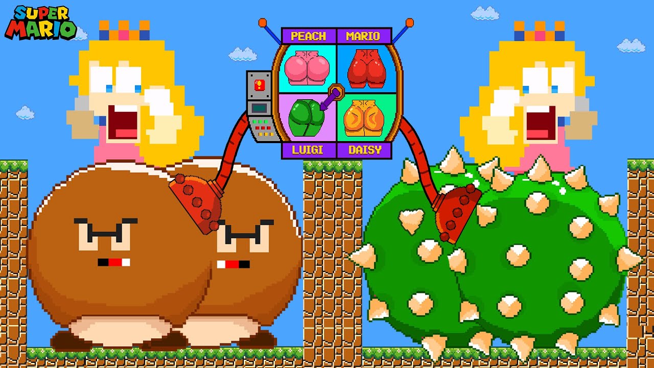 Peach Choose Giant BUTT Custom ALL Enemies from the Vending Machine in Super Mario Bros.