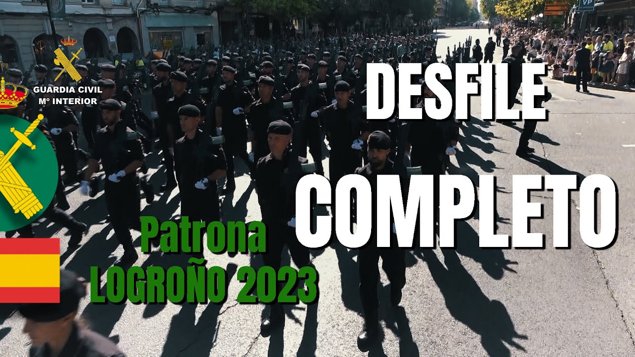Parada militar y desfile completo por la Patrona de la Guardia Civil 2023 en Logroño