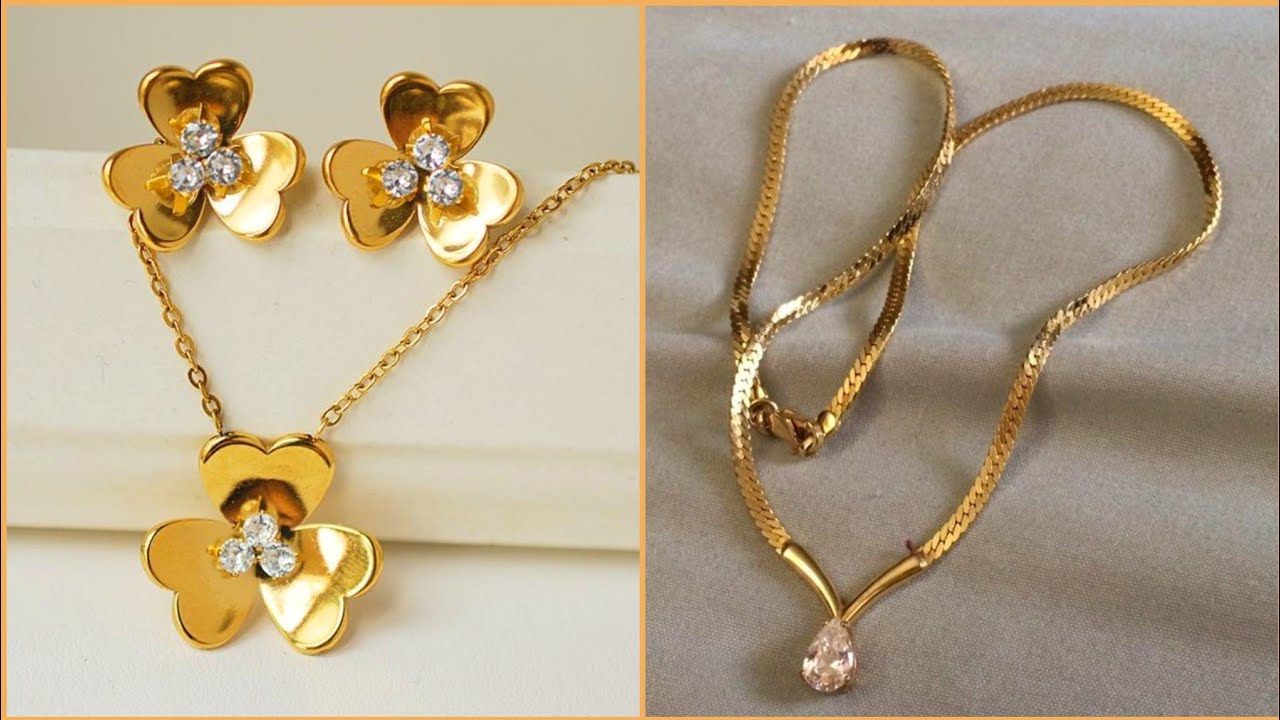 Latest most beautiful and amazing gold necklace with chain 2021