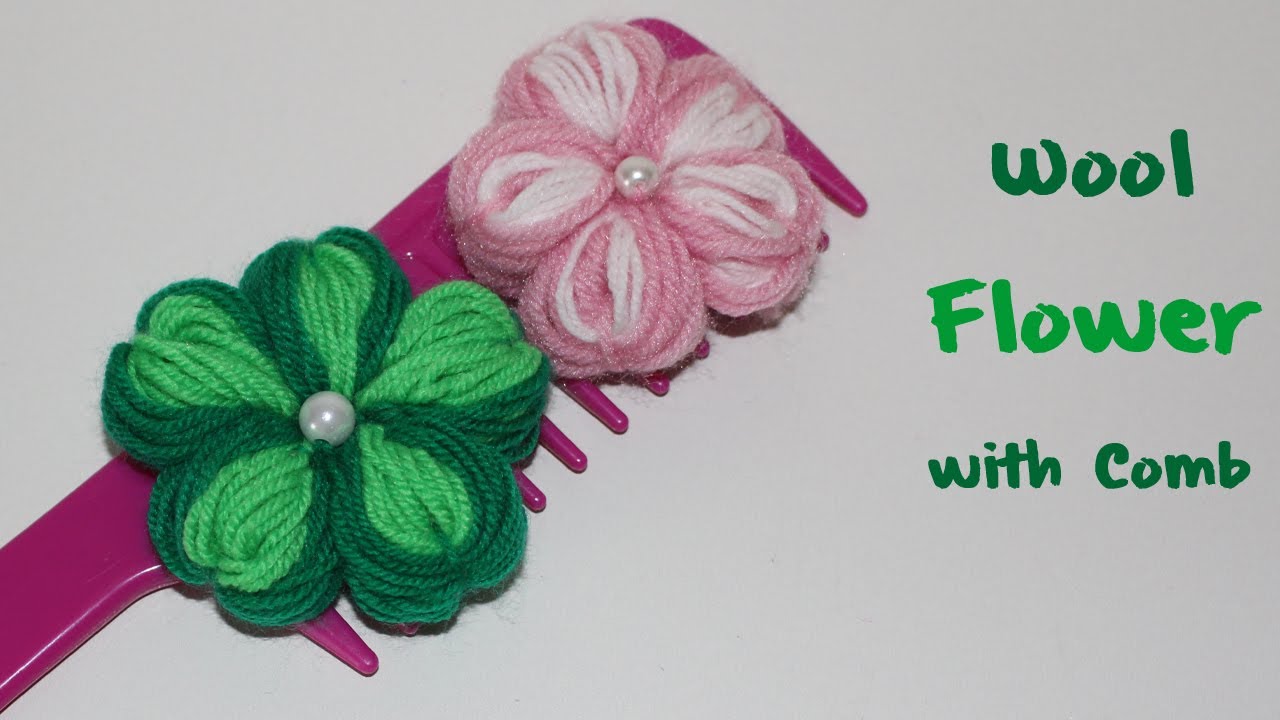 An Original Trick with a Comb Yarn Flower - Now I Do Them All the Time - CRAFTMANIA