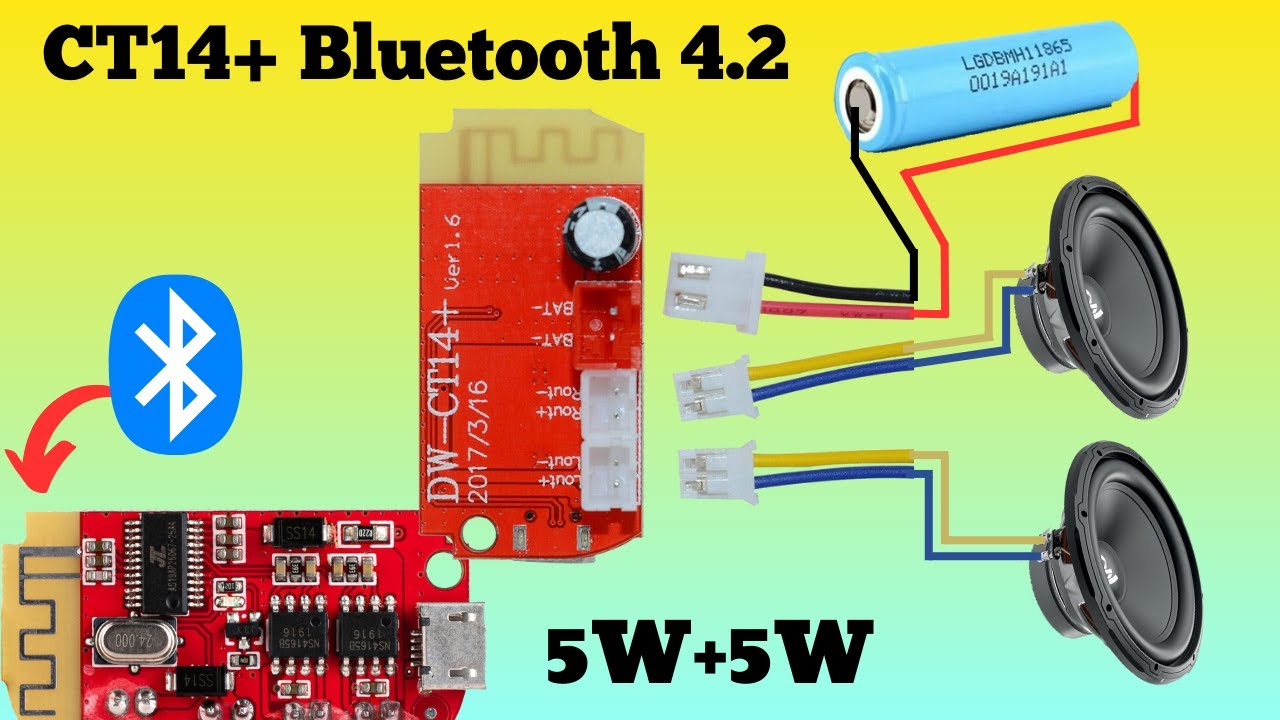 10W Portable Speaker // CT14+ Bluetooth Class-F Type 5W+5W Amplifier Board