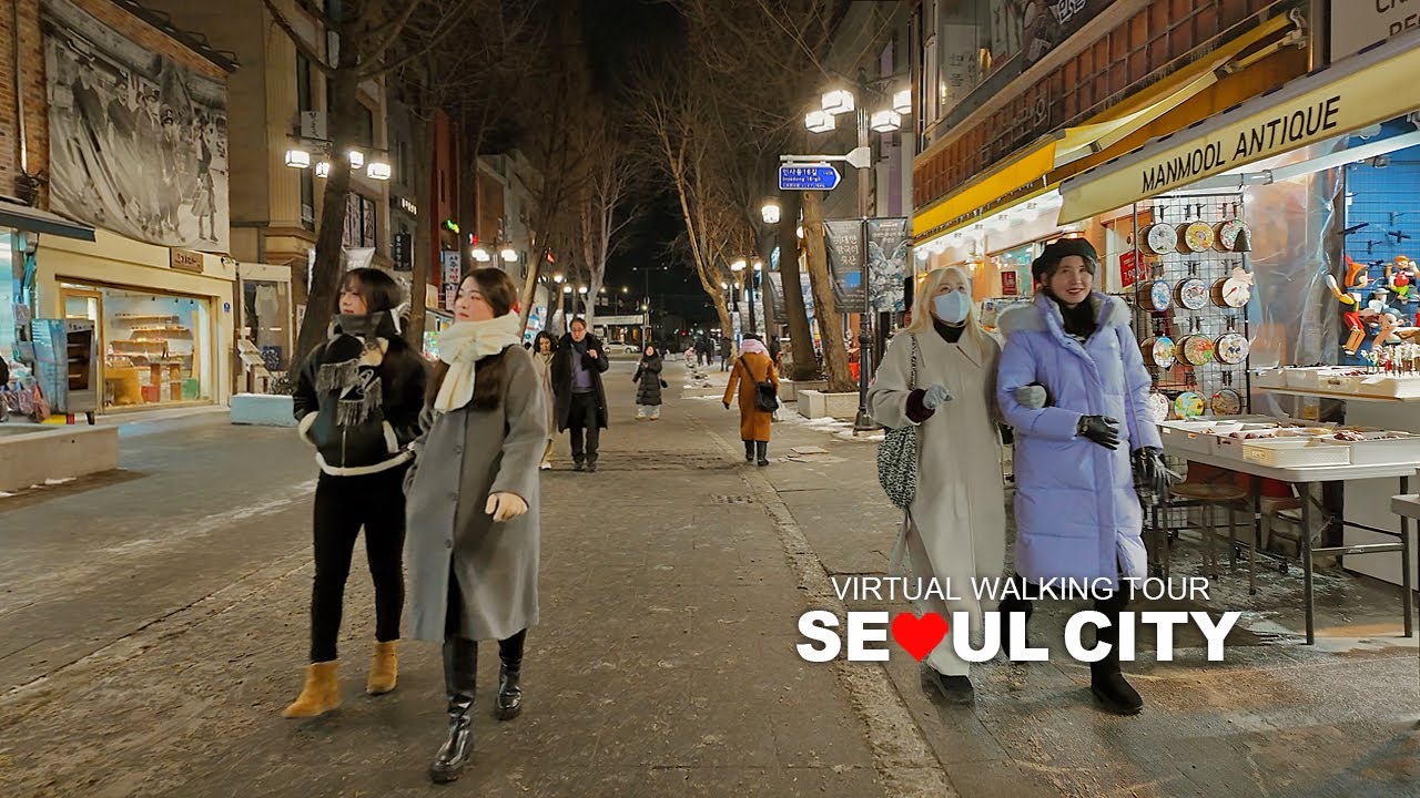 Seoul Evening Walk, Downtown Seoul Anguk-dong and Bukchon Hanok Village, South Korea, Travel, 4K