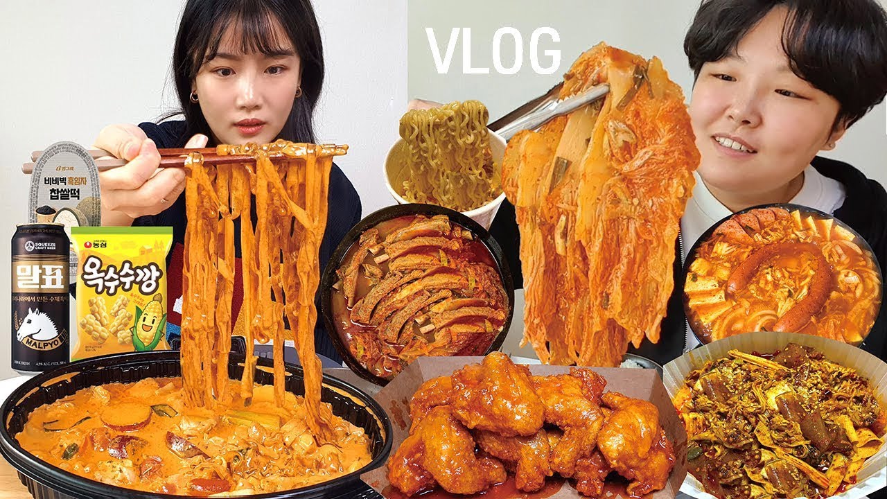 일주일 먹방 요리 브이로그 | 등갈비김치찜 두찜 로제찜닭 마라샹궈 페리카나 양념치킨 킬바사 부대찌개 옥수수깡 흑임자 찰떡아이스 두부김치 라면 | Mukbang VLOG